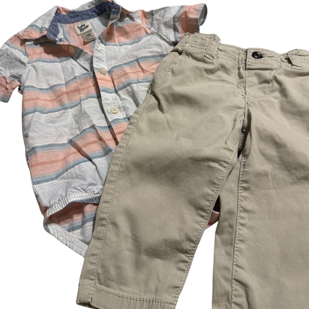 OshKosh B'gosh Striped Button Down Shirt - Pink, Blue, White
